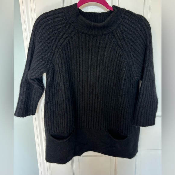 Autumn Cashmere Black Ribbed Sweater - Picture 6 of 13